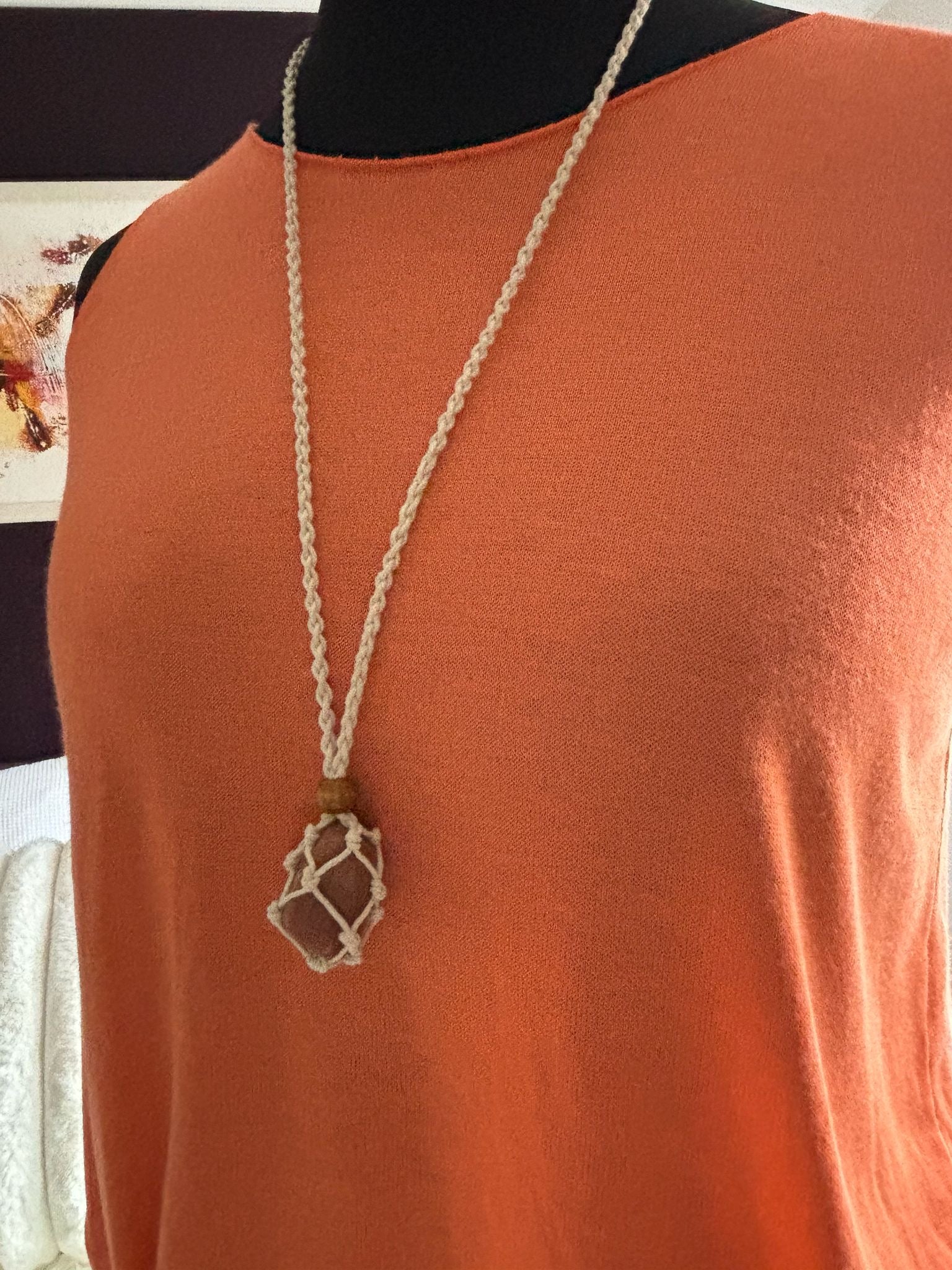 Macrame & Gemstone Necklace