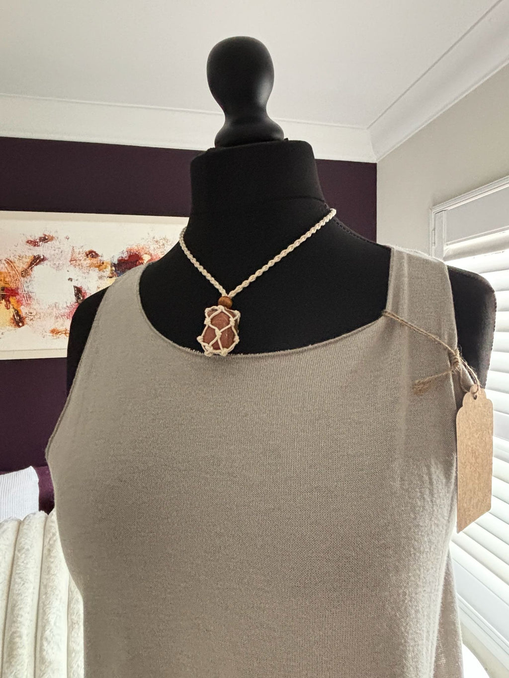 Macrame & Gemstone Necklace
