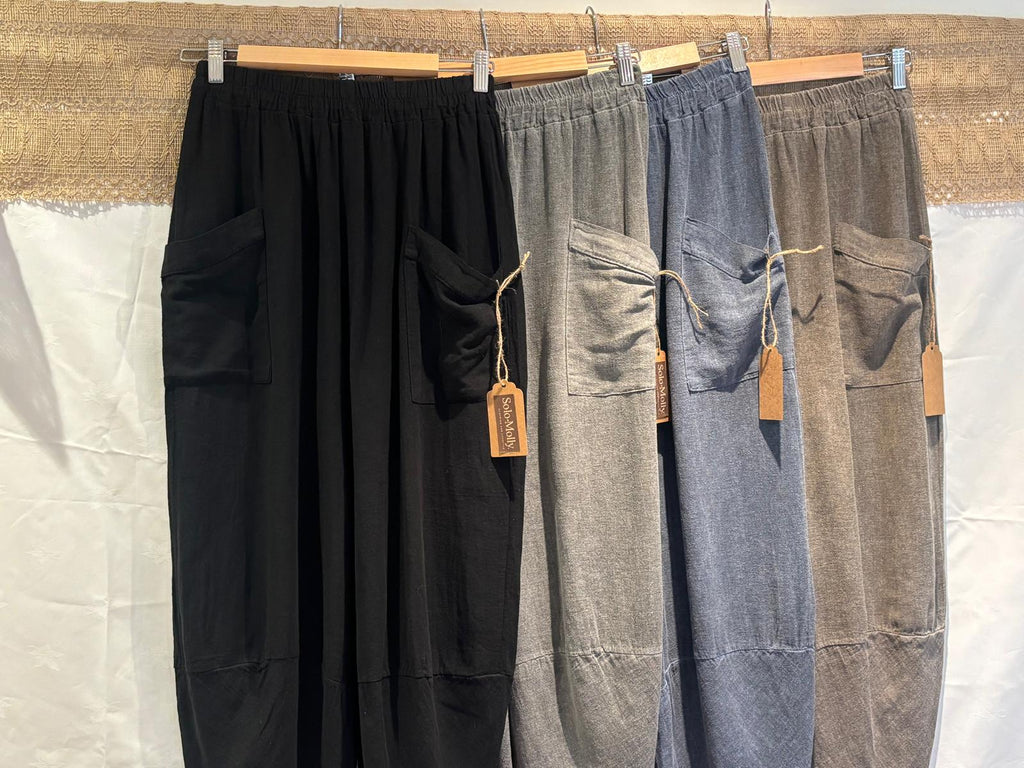 Italian-Made Harem Pants – 100% Cotton – One Size