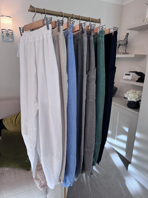 Luxury Italian-Made Harem Pants – 100% Cotton – One Size