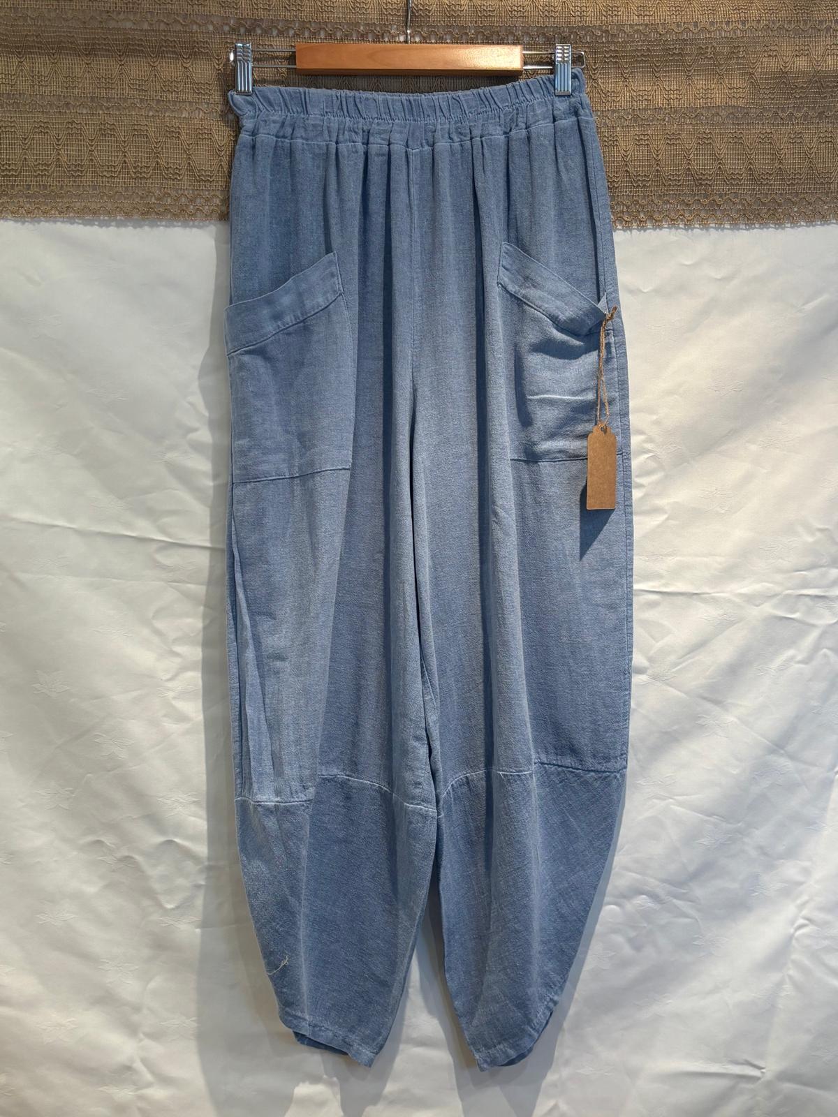 Italian-Made Harem Pants – 100% Cotton – One Size