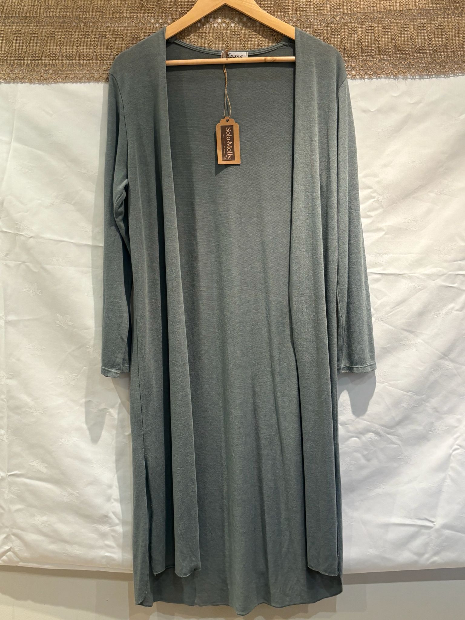 Luxury Italian-Made Long Open-Front Cardigan – One Size