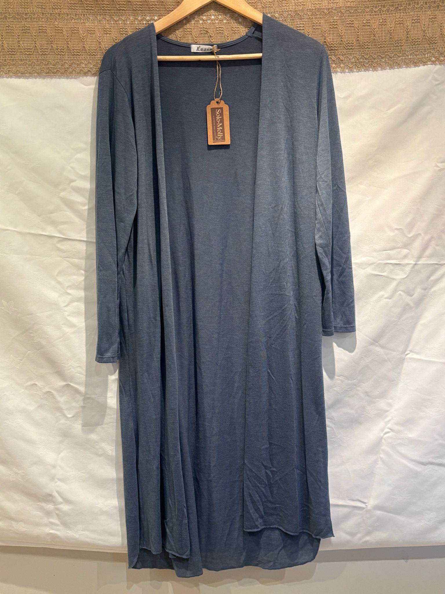 Luxury Italian-Made Long Open-Front Cardigan – One Size