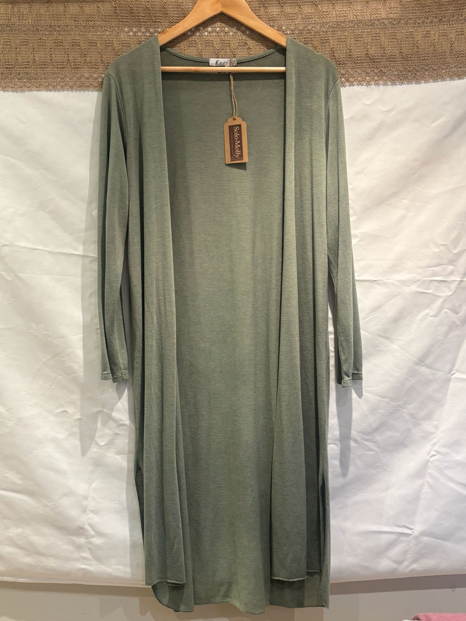 Luxury Italian-Made Long Open-Front Cardigan – One Size