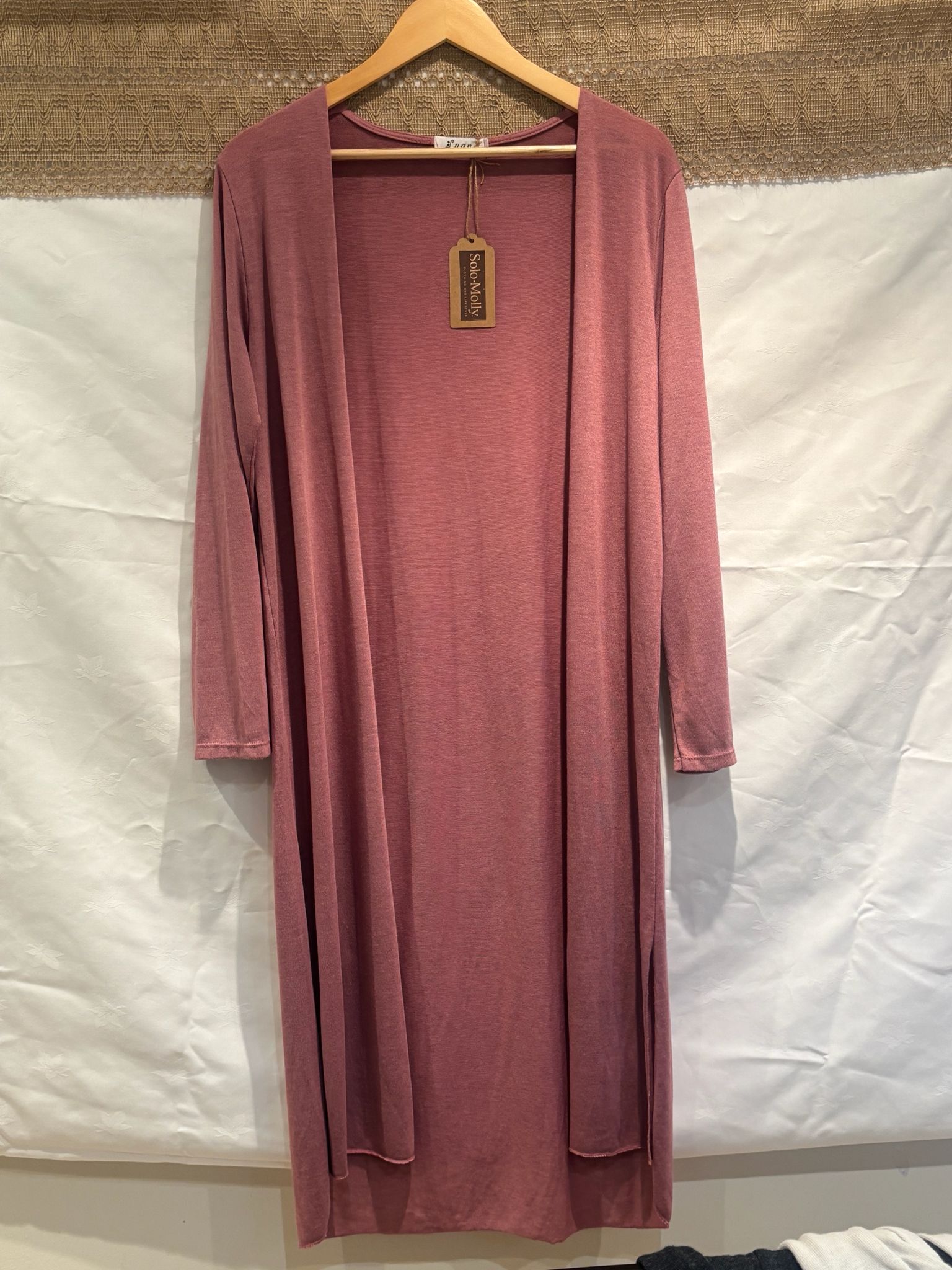 Luxury Italian-Made Long Open-Front Cardigan – One Size
